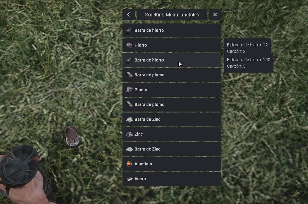 Example craft menu error in the console