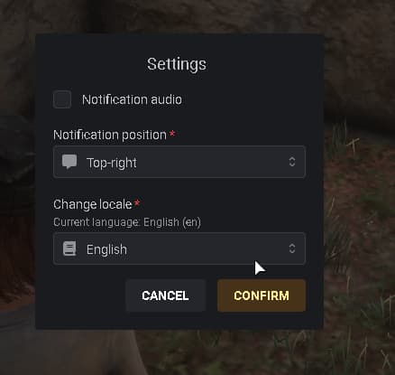 Opening the ox_lib settings menu in-game