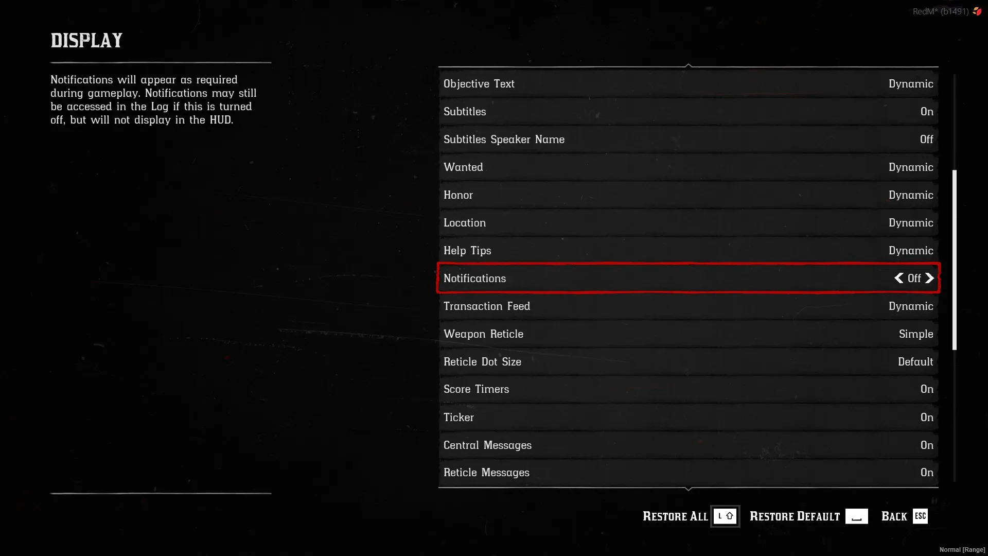 Set Notifications to Off Setting Notifications to Off
